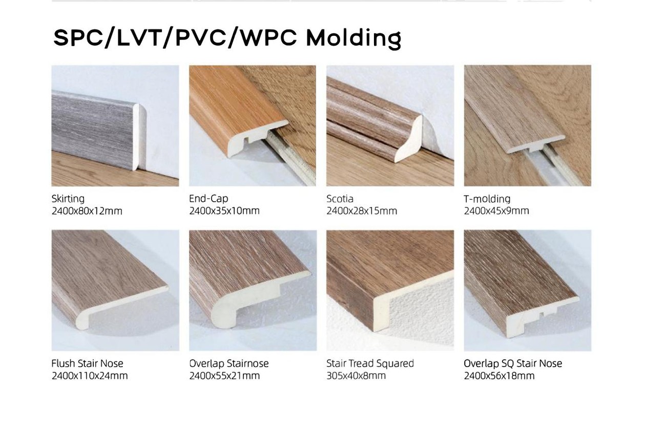 SPC LVT PVC and WPC flooring mouldings
