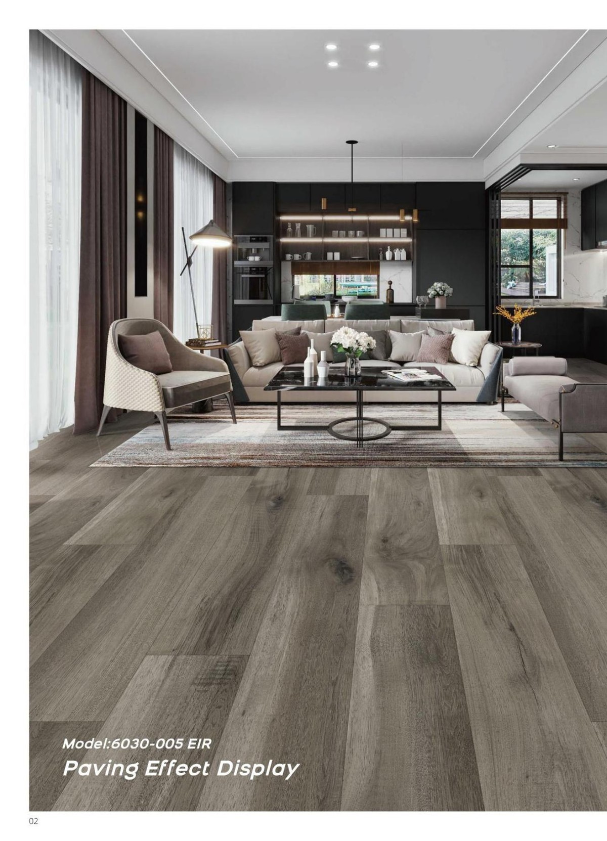 SPC flooring installed in a modern living room