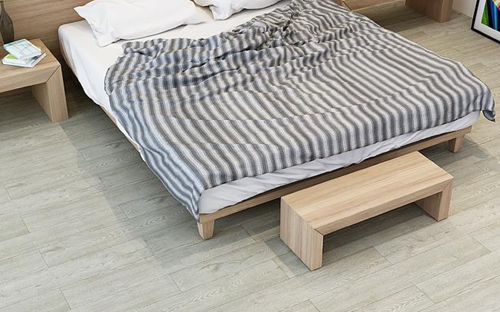 LVT dry back flooring in a bedroom